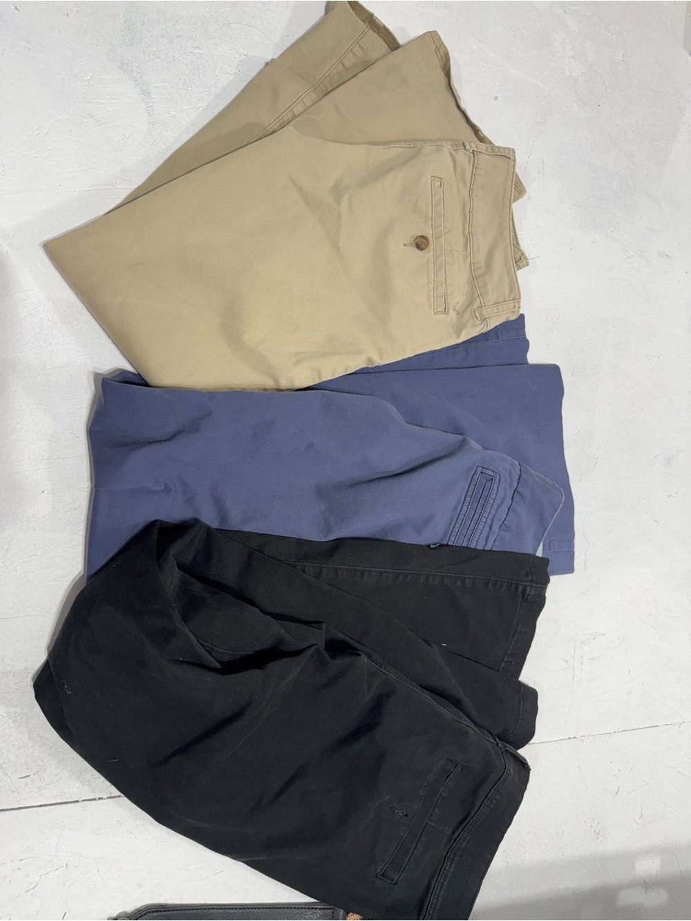 American Eagle Outfitters Boot Cut Pants Trio in Tan, Blue, and Black